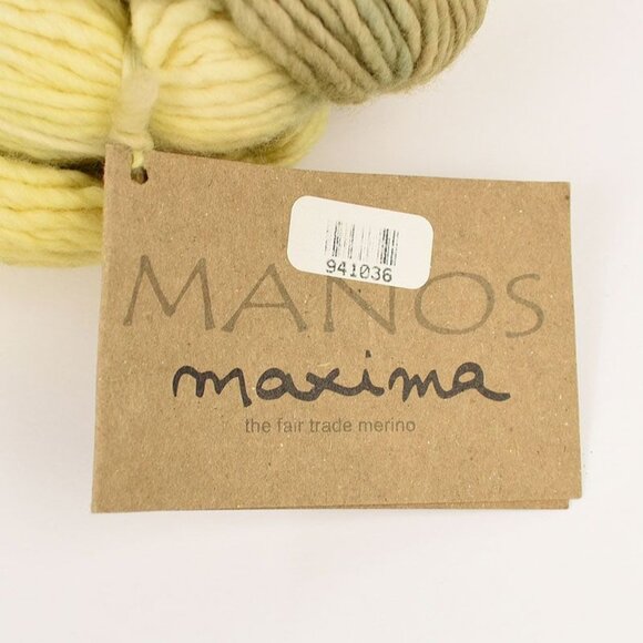 Manos Del Uruguay Maxima 2 Skeins Extrafine Merino Wool Kettle Dyed Yellow Green - Picture 3 of 3